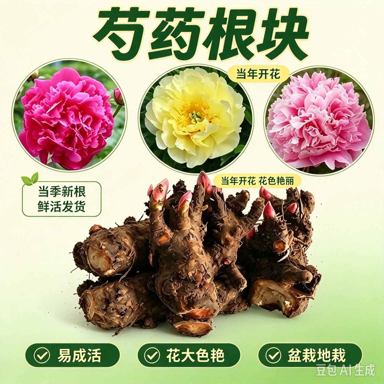 超值！3-5芽！重瓣芍药花带芽室内盆栽庭院地栽阳台花卉种球XZ