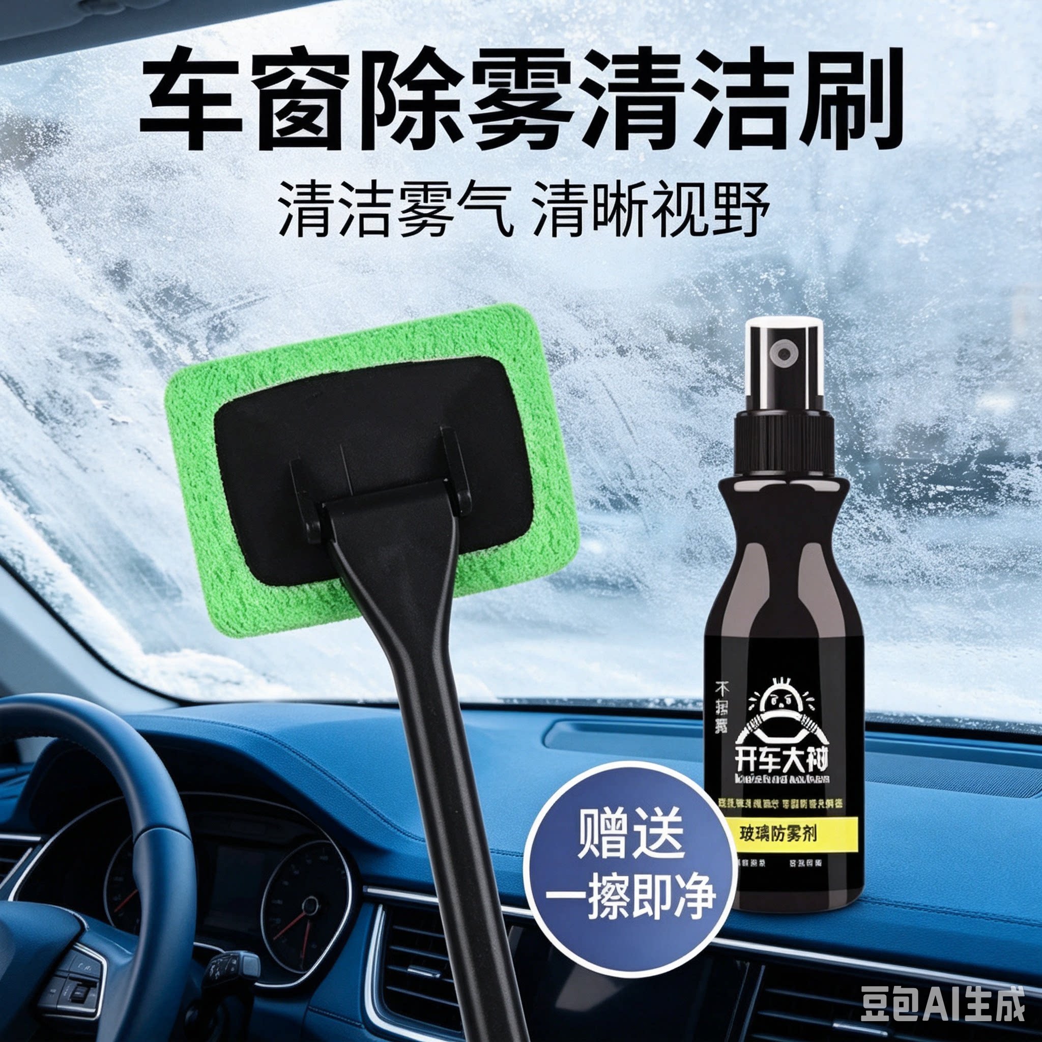 【下单立减50】汽车前挡风玻璃刷内侧清洁除雾物件车上实用用品XZ