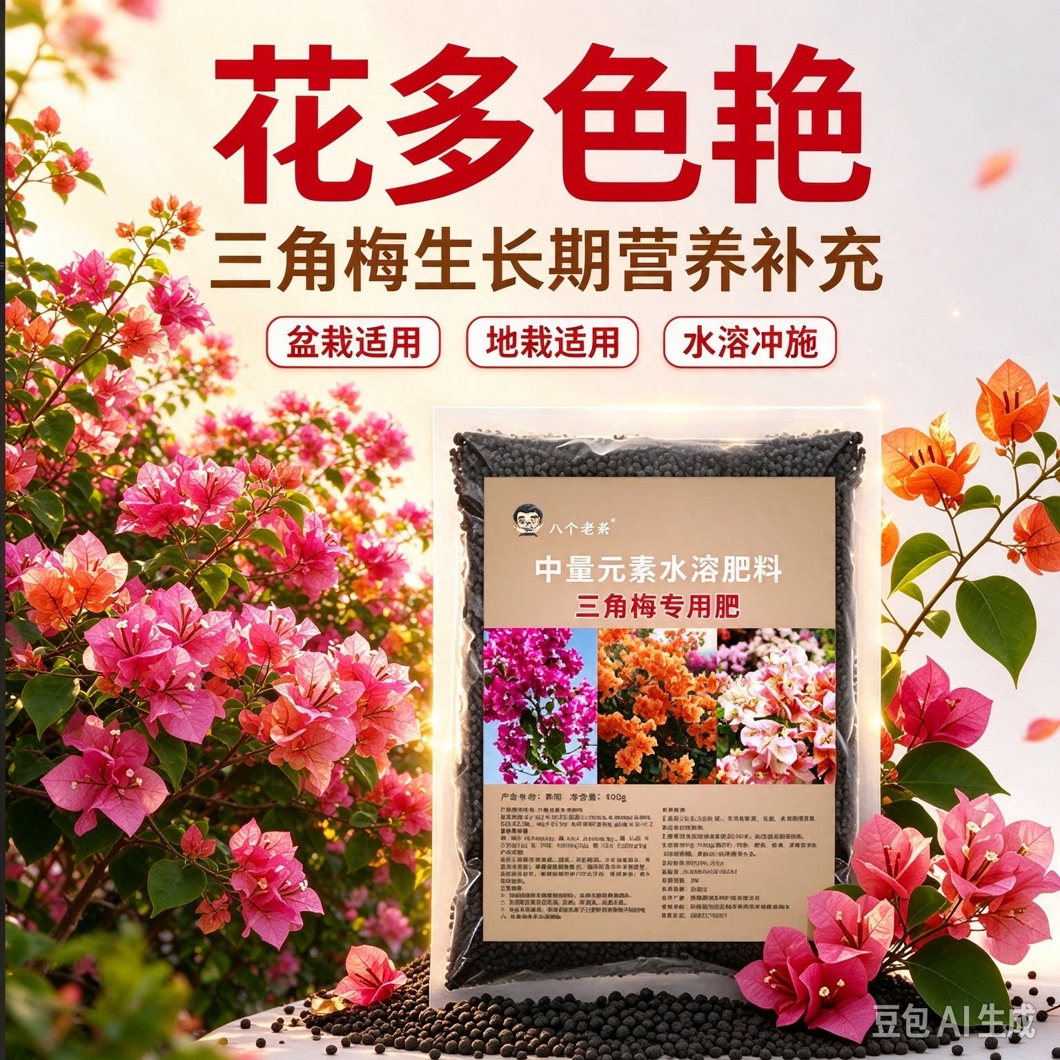 三角梅专用肥三角梅花肥黄金枫盆景盆栽树红颗粒缓释肥XZ