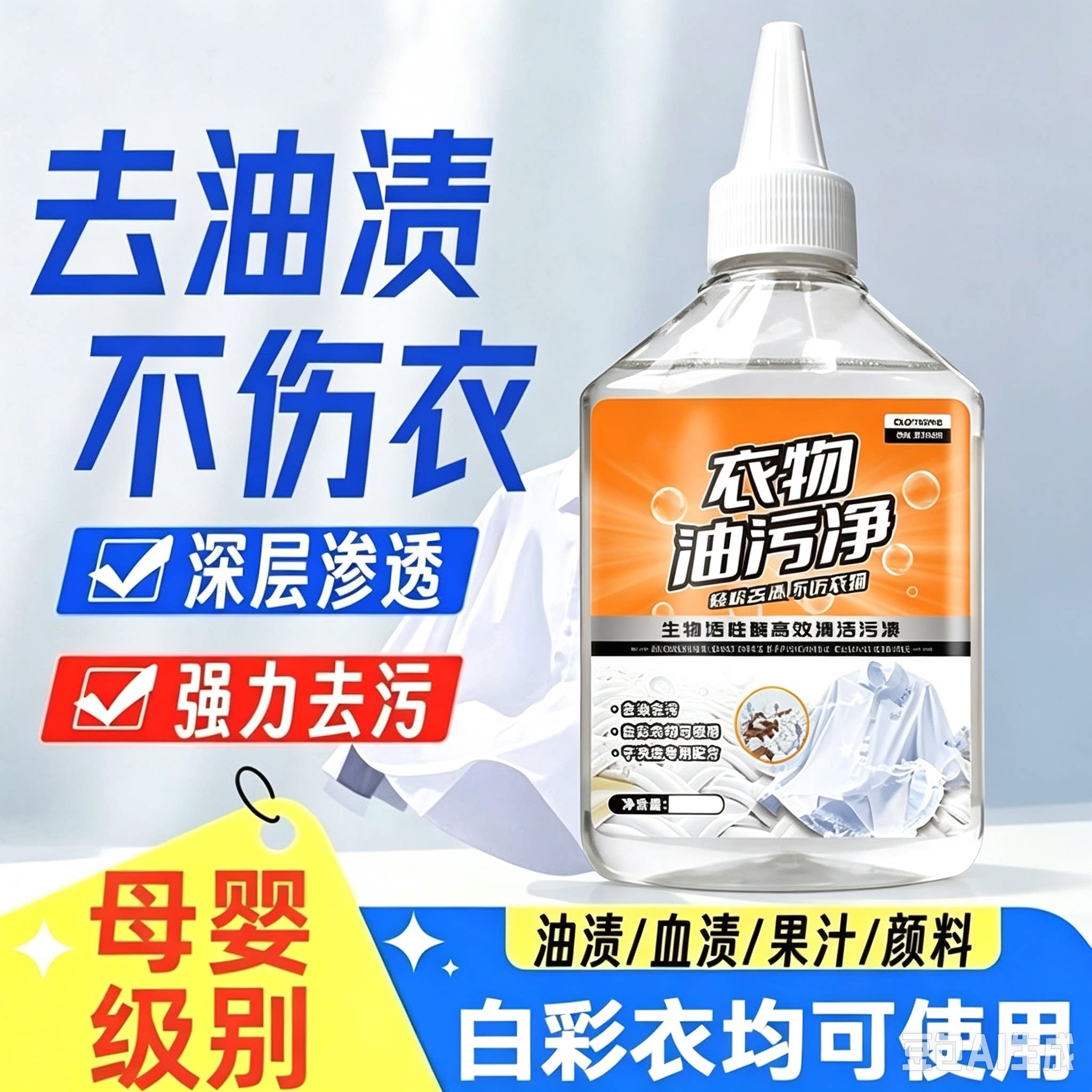 【下单立减50】去油王衣物清洁剂懒人专用神器强力去污清洁剂XZ
