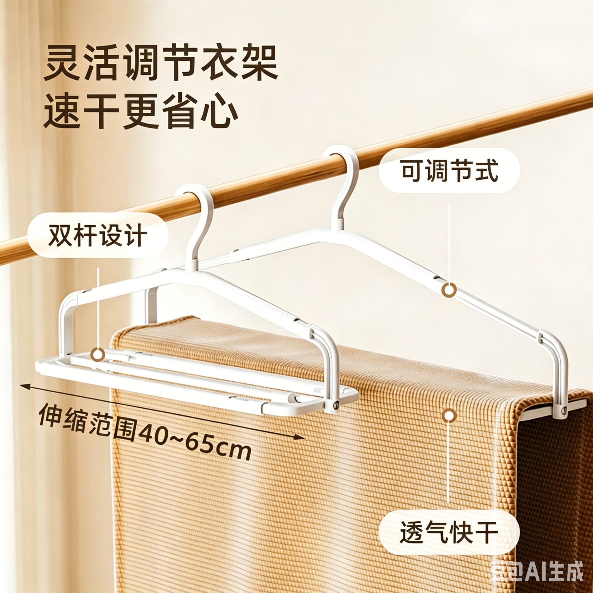 伸缩衣架晒被子床单毛巾浴巾晾衣架家用晾床单被套专用大衣架WL3