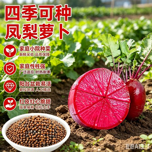 【下单立减50】凤梨水果萝卜凤梨萝卜阳台菜园庭院可萝卜种子XZ