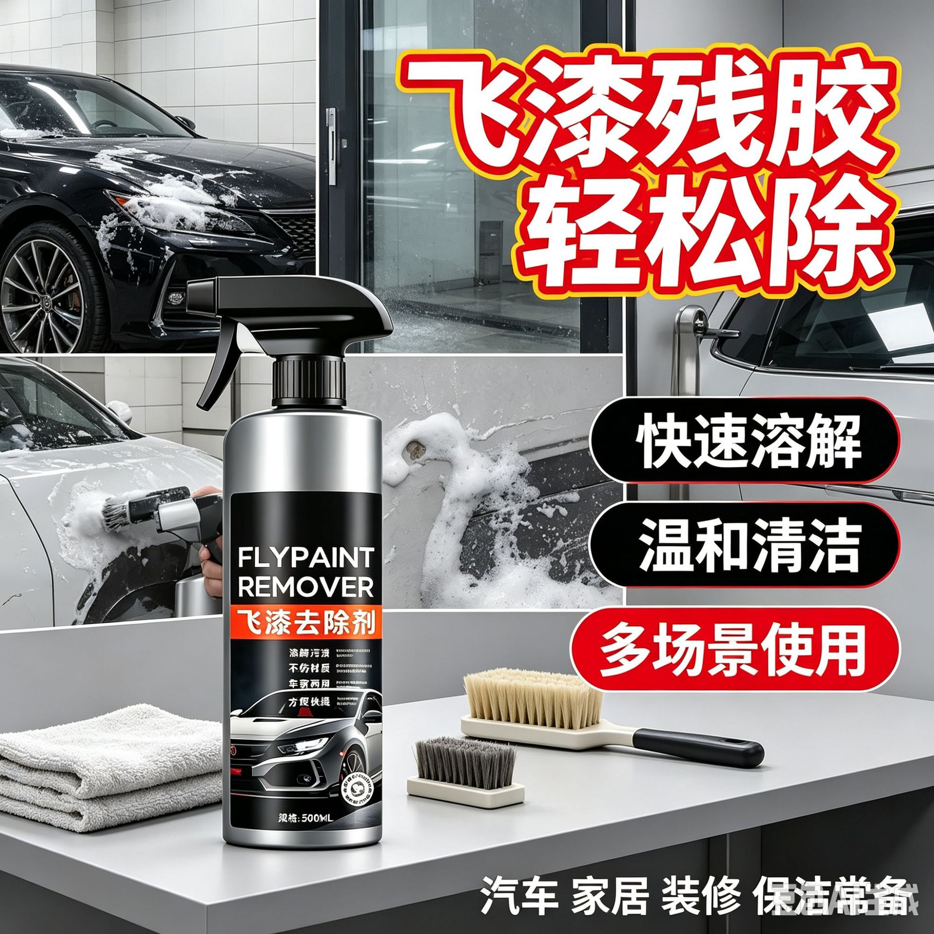 飞漆去除剂汽车除清洗剂车身玻璃油漆清洗剂除胶剂不伤车漆喷XZ