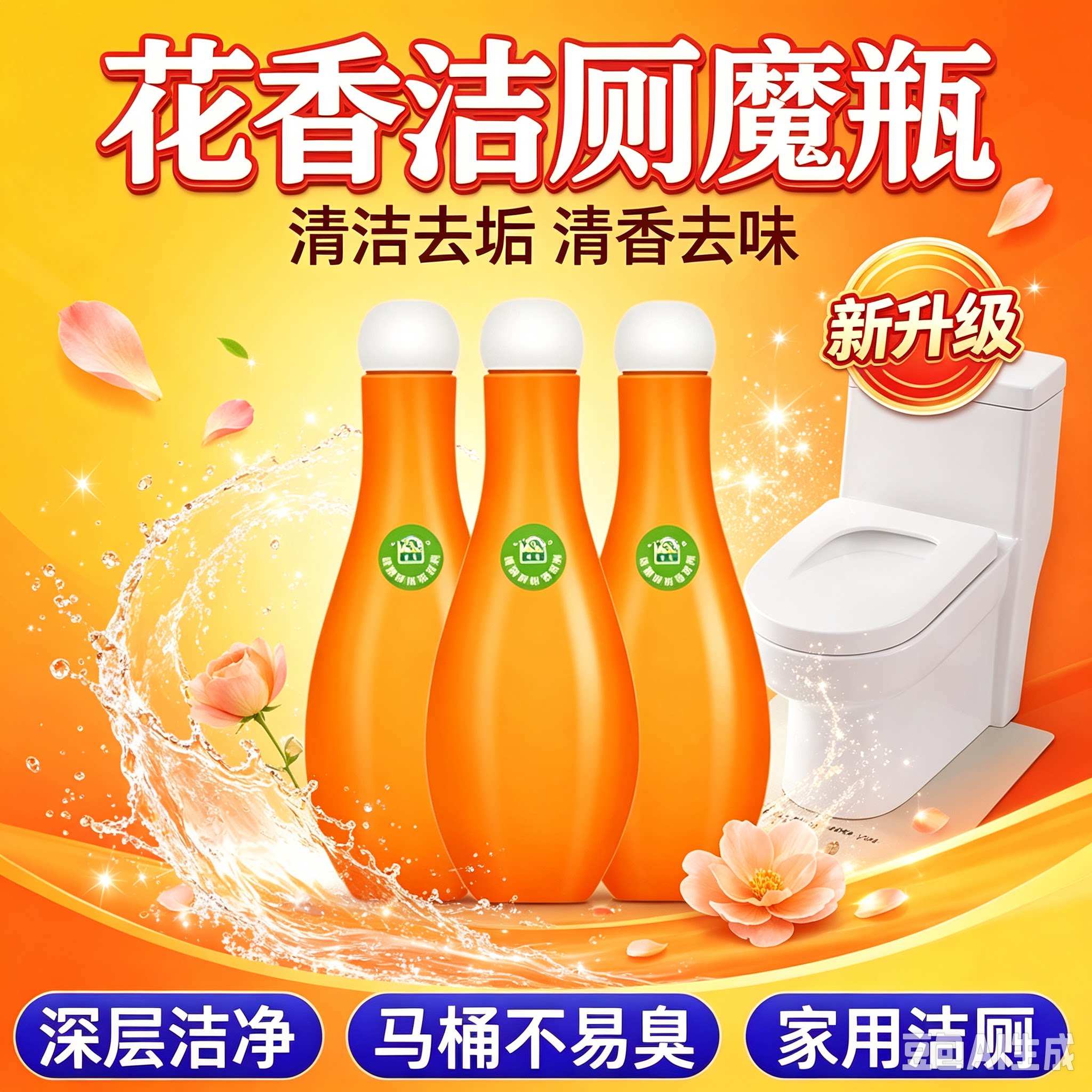 家用保龄球马桶清洁剂卫生间除臭去异味除垢洁厕灵强效去污去垢XZ