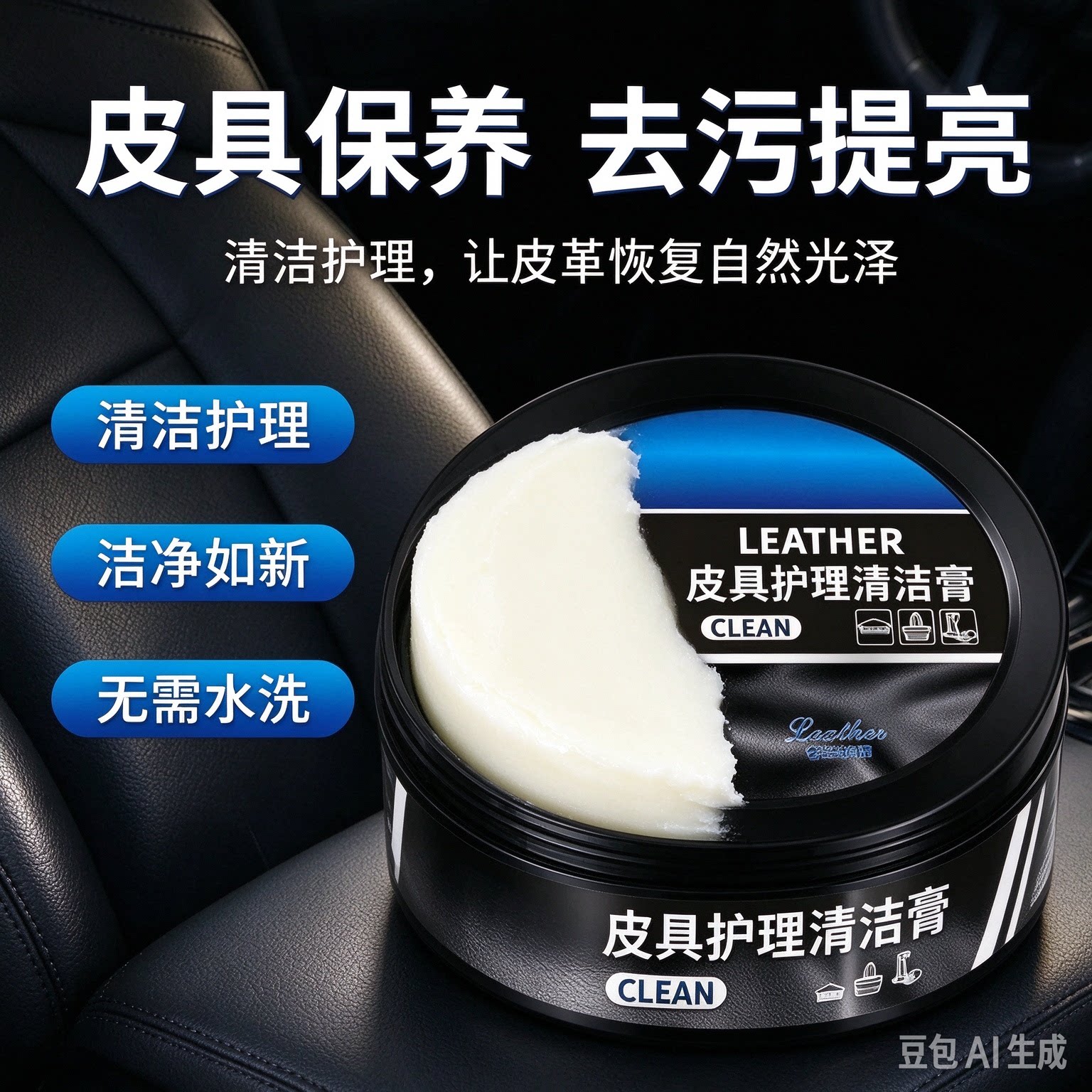 汽车真皮座椅保养膏内饰皮革翻新保养油皮鞋通用多功能清洁膏XZ