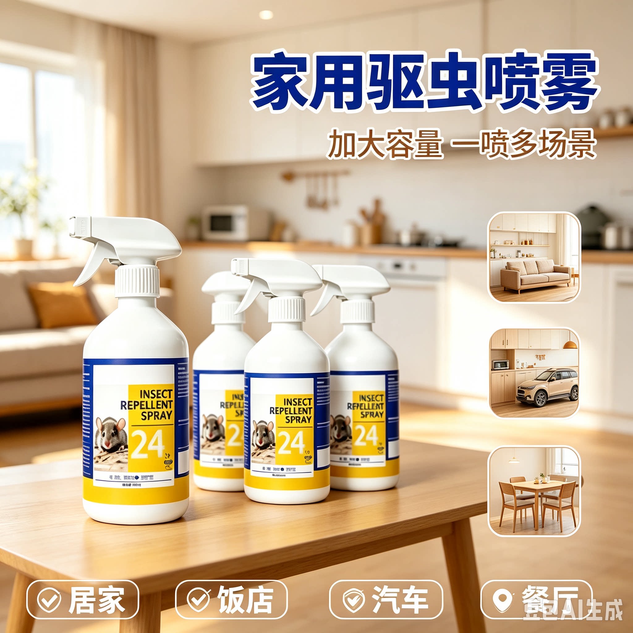 德国品牌驱鼠喷雾防老鼠家用发动机舱汽车驱鼠神器驱鼠喷剂XZ②