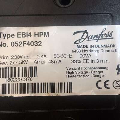 DANFOSS丹佛斯点火变压器EMP2-084G2101现货
