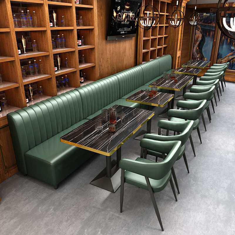 酒吧桌子网红酒吧奶茶卡座沙发复古咖啡西餐厅简约甜品店桌椅组合