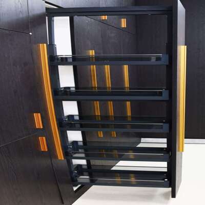 410510高深拉篮挂篮窄小空间多层式钢化玻璃拉篮冰箱旁搭配