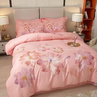 高档纯棉四件套100全棉被罩四季通用双人床单床笠