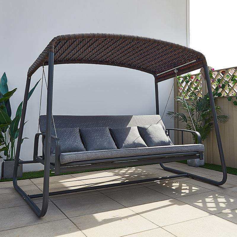 户外秋千庭院吊床室外躺床阳台吊椅花园可躺休闲北欧网红秋千