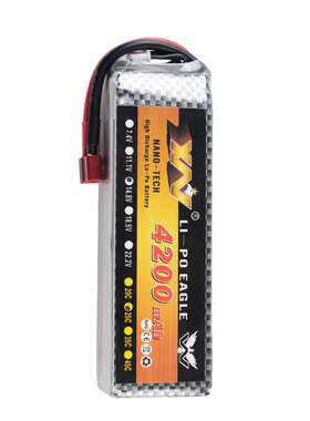 厂销鹰王22.2V 4200MAH 25C 6S大容量车用直升机四轴多轴航模电池