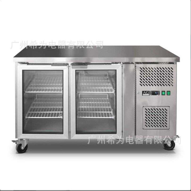风冷台冷藏保鲜柜开槽沙拉台冰箱商用水吧酒吧蓝光操作台冷柜