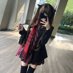 衬衫 秋冬开衫 格裙叠穿 学院风校供感JK制服套装 收腰显瘦三粒扣西装