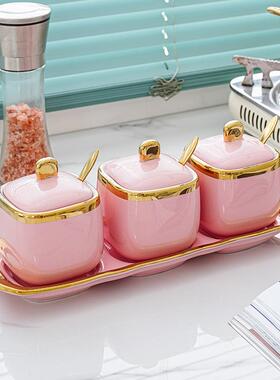 NNQ佐轻奢厨调料家用陶瓷调套味房罐调料盐味精调味罐酱料料盒装