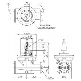 小机型数控床8直角动力头侧铣头KSEWO-A铣1高速直角头名扬昱洁