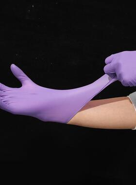 万勋一次性丁腈手套ELB实验橡酸室食品加工防胶油耐紫色加长加厚