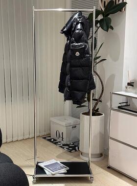 古衣架简约不锈26742钢轻中奢可移衣服动落地帽式挂衣架隔夜创意