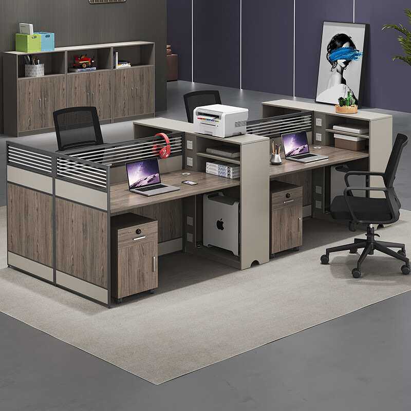 职员办公桌员工位简约电脑办公桌椅组合财务隔断式挡板屏风办公桌