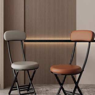 餐椅家用凳子靠背餐桌椅可叠放折叠椅子便携式圆凳不占地方的板凳