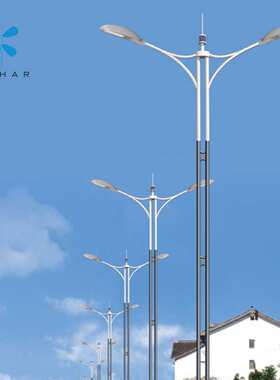 路灯杆6米30WLED太阳能路灯5米7米8米户外海螺臂路灯杆新农村路灯