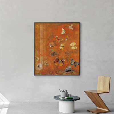 Odilon Redon《Evocation of butterflies》中古装饰画复古蝴蝶