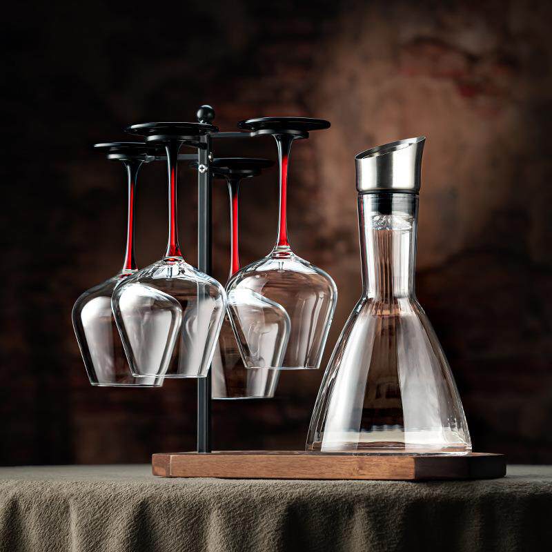 红酒杯醒酒器一体架勃艮第高脚杯子高颜值家用套装水晶醒酒器酒具