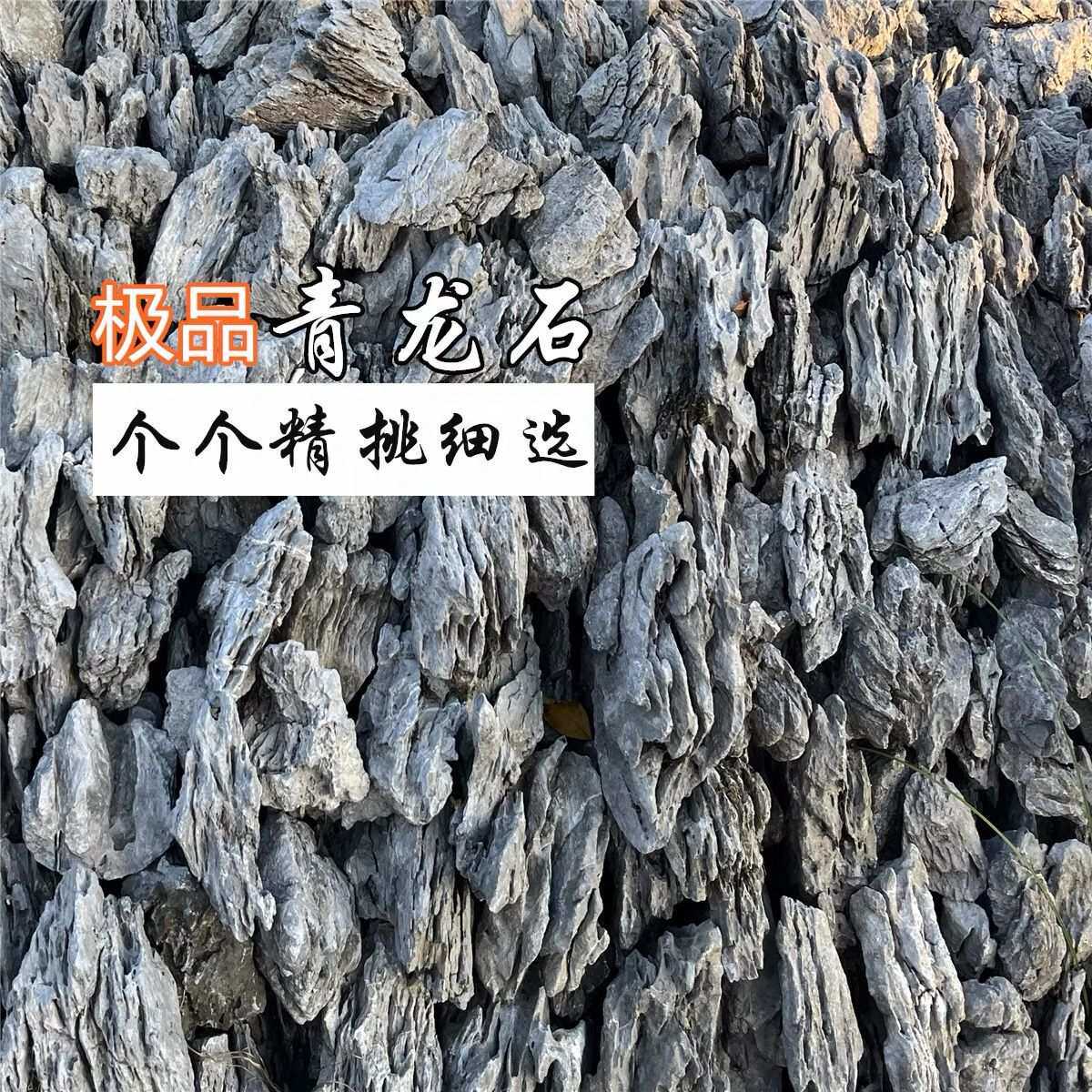 天然青龙石造景石酸洗鱼缸假山原石草缸英德附石盆景园林景观