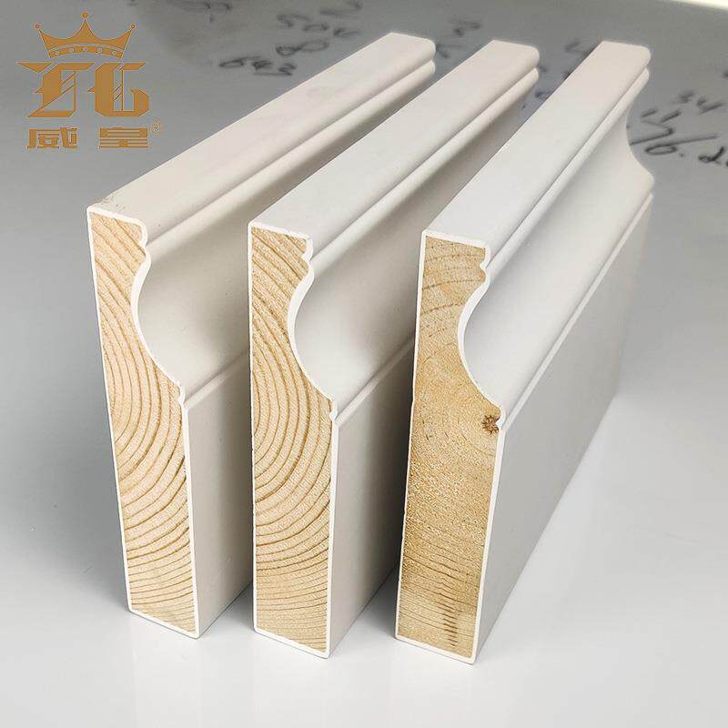 威皇厂家实木踢脚线白色10公分欧式烤漆松木地脚线8cm地角线