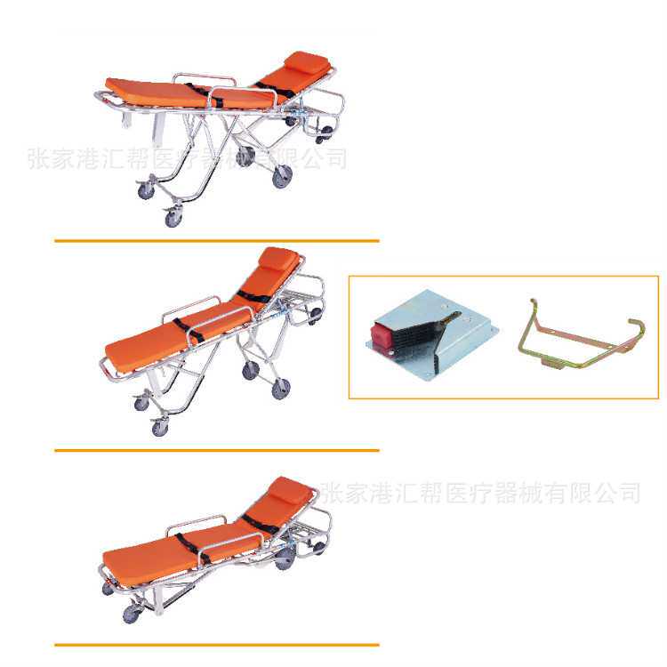 多变位救护车担架120自动上车担架车载折叠担架床三档高度可调