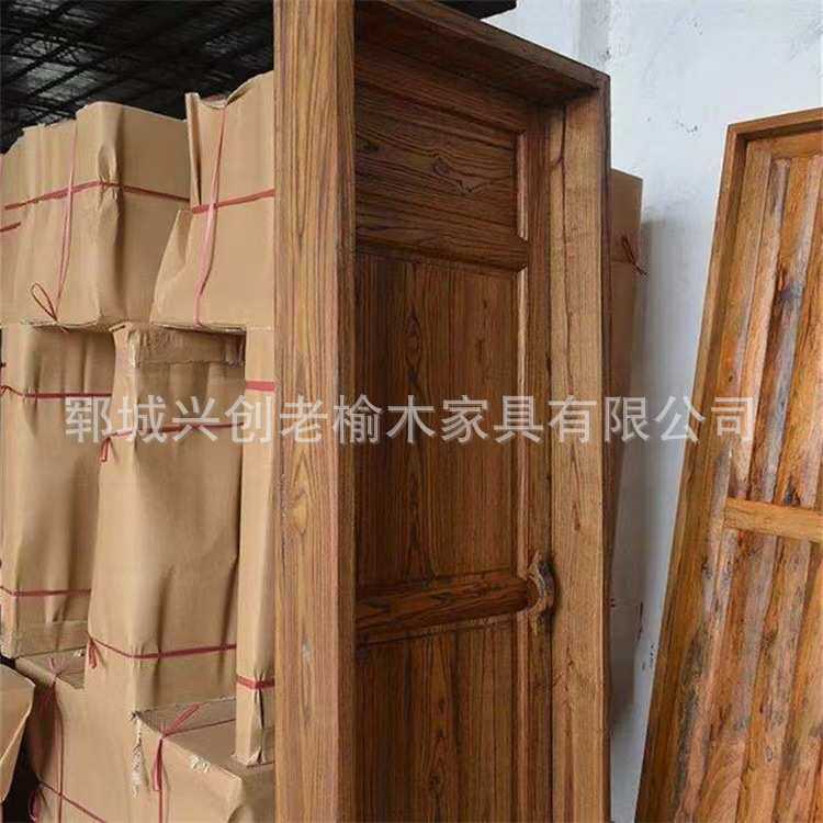 复古老榆木室内门庭院别墅门民宿套装门谷仓实木门板双开门室内门