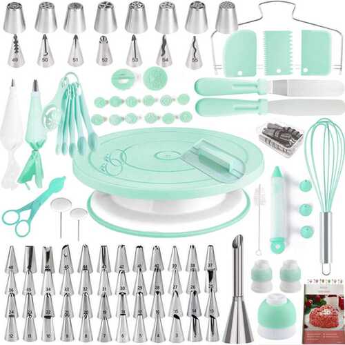 跨境137件蛋糕转盘裱花台北欧风烘焙工具套装cake decorating kit