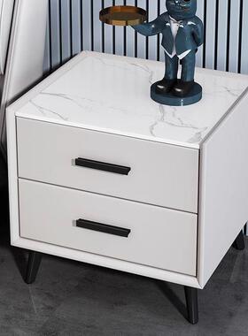 实木轻奢床头柜简约现代家用卧室迷你岩板50cm简约储物收纳柜整装