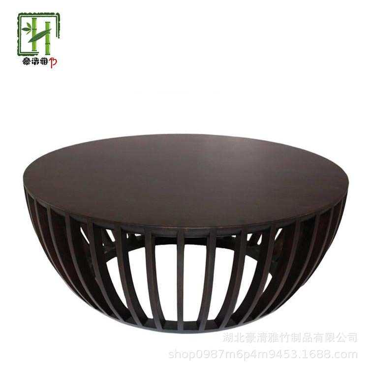 立豪竹木家具厂加工竹茶几玻璃几竹制茶几会客茶几咖啡桌竹木桌几