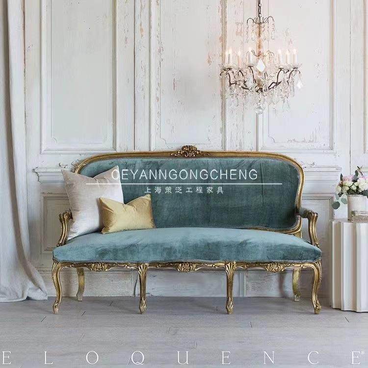 美式雕花实木书椅复古做旧扶手椅法式新古典金色画妆单双三人沙发,3C数码配件,USB灯,淘宝优惠券,粉丝福利购,淘宝优惠卷