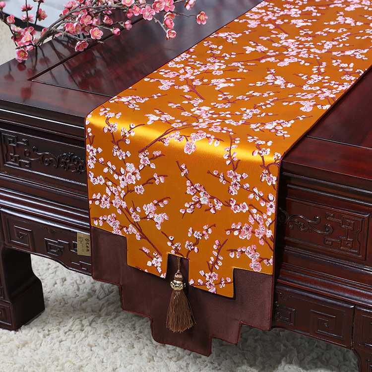 新中式现代简约古典桌旗茶几旗中国风茶台布电视柜盖布床尾巾