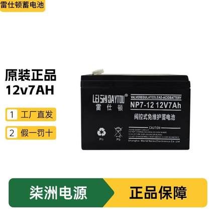 雷仕顿蓄电池NP7-12太阳能发电12v7AH门禁设备蓄电池
