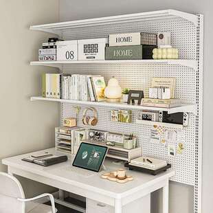 洞洞板置物架落地货架书桌上立式靠墙收纳展示架学生家用桌面书架