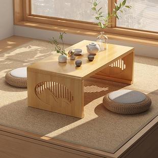 r^折叠榻榻米茶桌中式飘窗小桌子卧室坐地古风炕桌创意阳台禅意矮