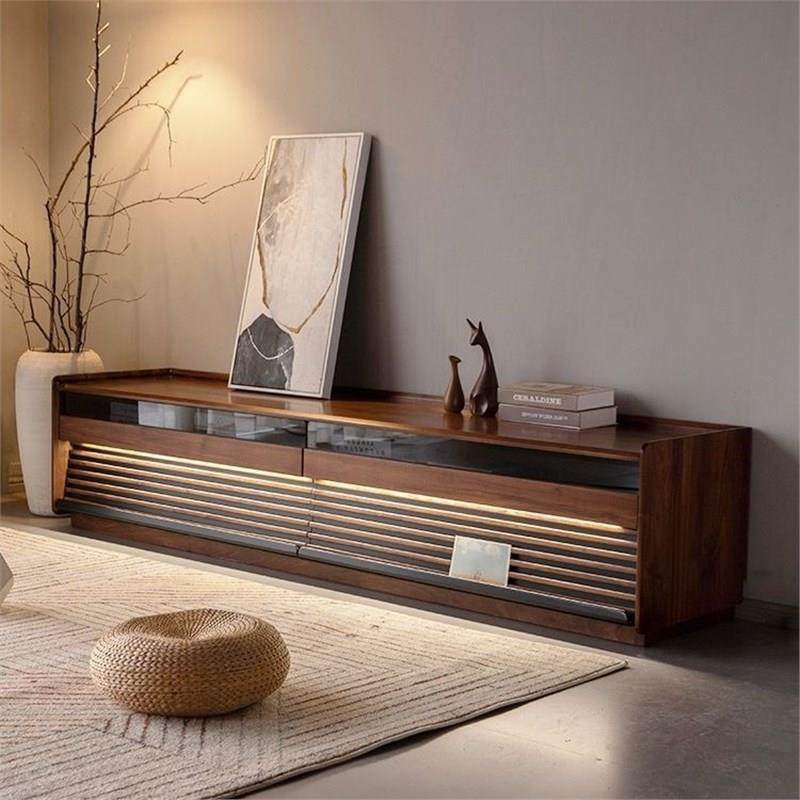 日式北美黑胡桃木落地电视柜全实木客厅家用储物柜抽屉柜视听柜,电子元器件市场,其它元器件,淘宝优惠券,粉丝福利购,淘宝优惠卷