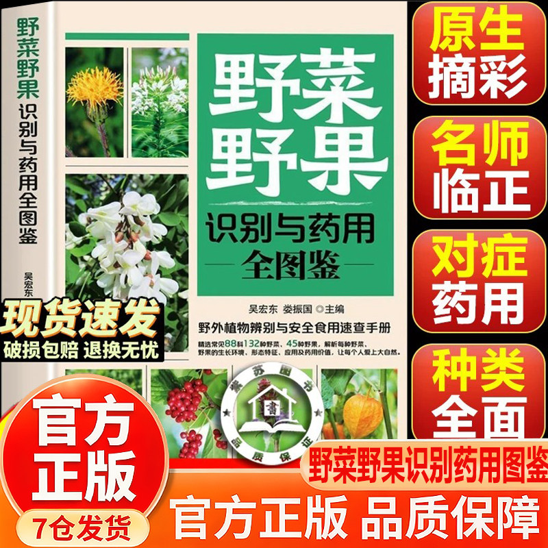 【官方正版】野菜野果识别与药用 野菜野果图鉴 野外植物辨别与安全食用速查手册 户外采摘野菜野果的种类和功效图鉴