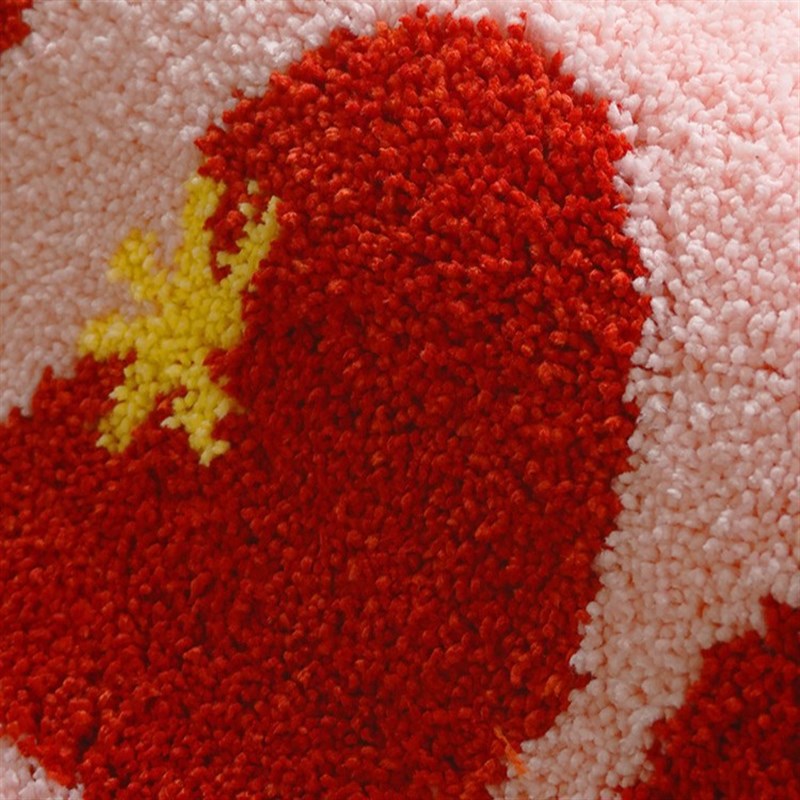 红地毯结婚用装饰爱心喜字脚垫卧室地毯防滑垫加厚吸水植绒地毯