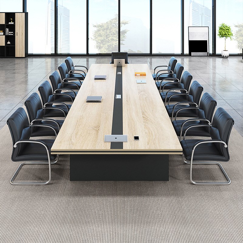办公室会议桌简约现代员工大型长方形桌子工业风长条洽谈桌椅组合