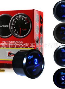 2英寸52mm车用电压表黑框蓝光适合赛车一般车用12V0.3A含配件