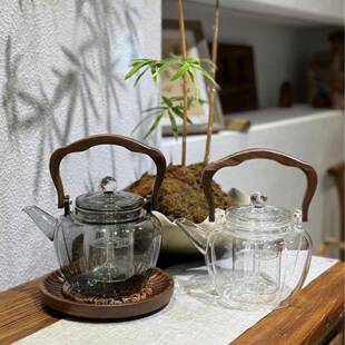 耐热玻璃茶壶烟灰色蒸煮提梁壶星空盖子南瓜造型提梁壶电陶炉专用