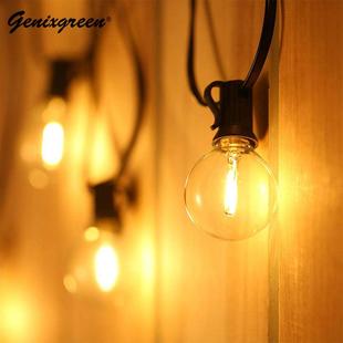 G40LED玻璃灯串婚庆庭院圣诞节日装 饰露营户外防水挂串灯欧规