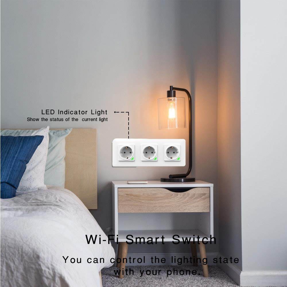 86连排欧规德式墙壁智能开关插座面板 欧洲德标插座wifi涂鸦智能,电子/电工,智能插座,淘宝优惠券,粉丝福利购,淘宝优惠卷