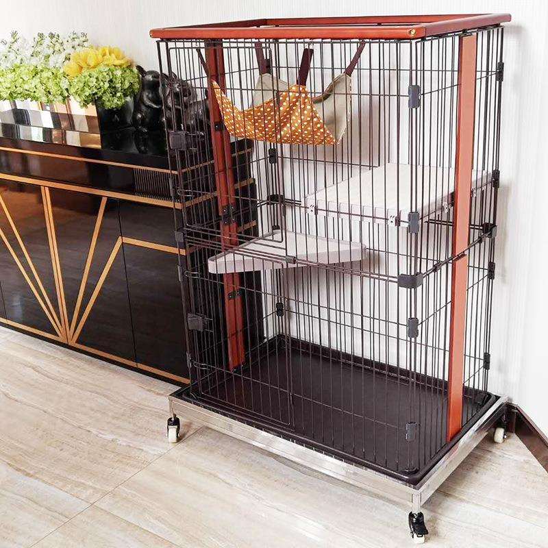 出口宠物猫笼木质三层猫别墅笼子大号欧风猫笼室内猫咪用品