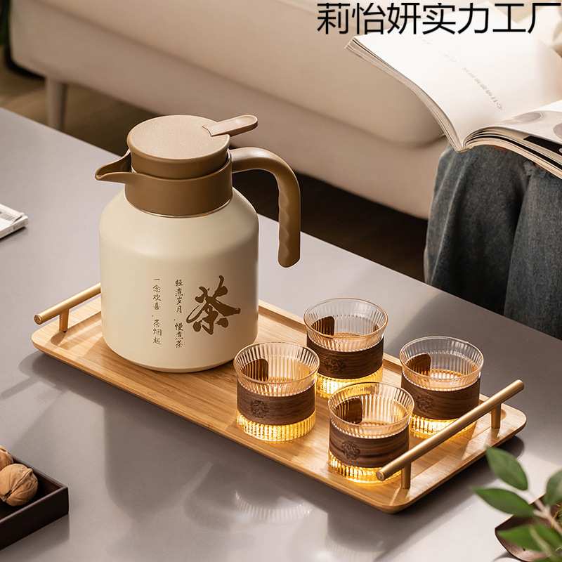 焖茶壶大容量不锈钢保温壶家用茶水分离带滤网高档泡茶壶茶具套装