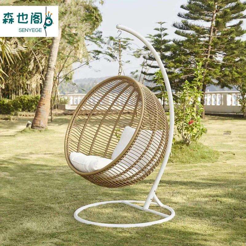 阳台吊篮网红鸟巢吊椅户外悬挂秋千藤编露天摇椅懒人家用室内摇篮